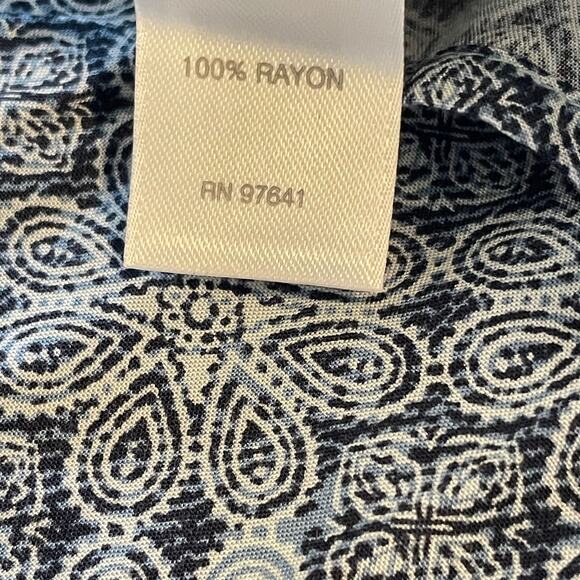 J. Jill Medallion Border Tunic Womens XL Blue Purple Long Sleeve Button Top - Picture 5 of 7